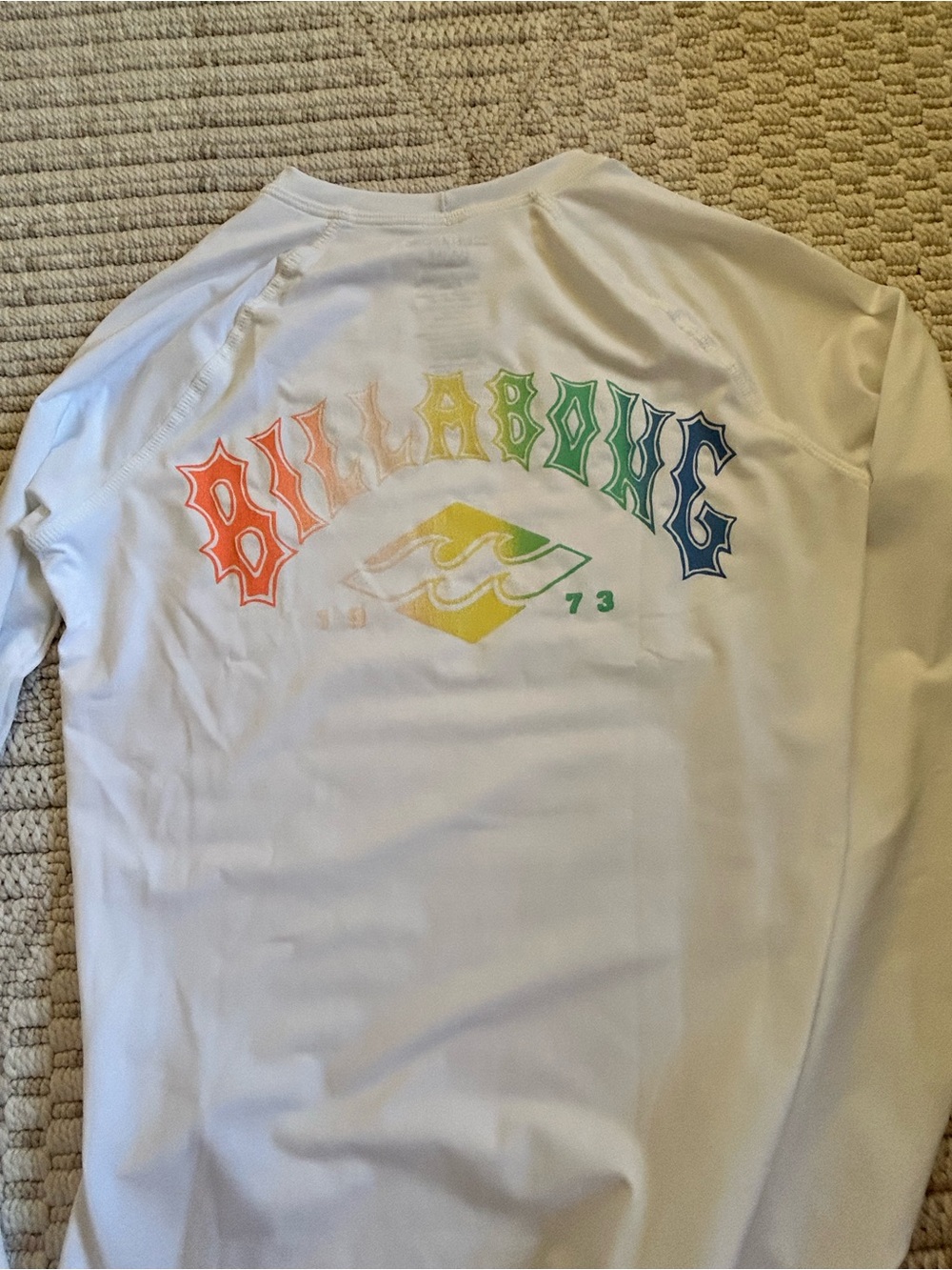 White Billabong Rashguard with UVA/UVB protection